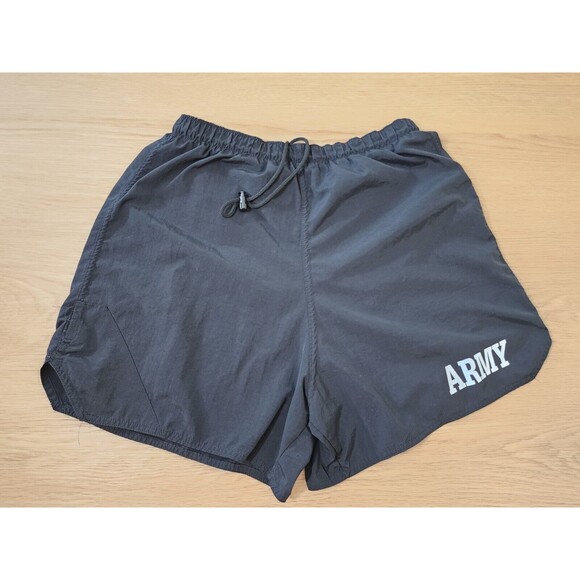 U.S. ARMY Military Shorts Black Athletic Training Adult Size Large PT Trainers - Picture 9 of 9
